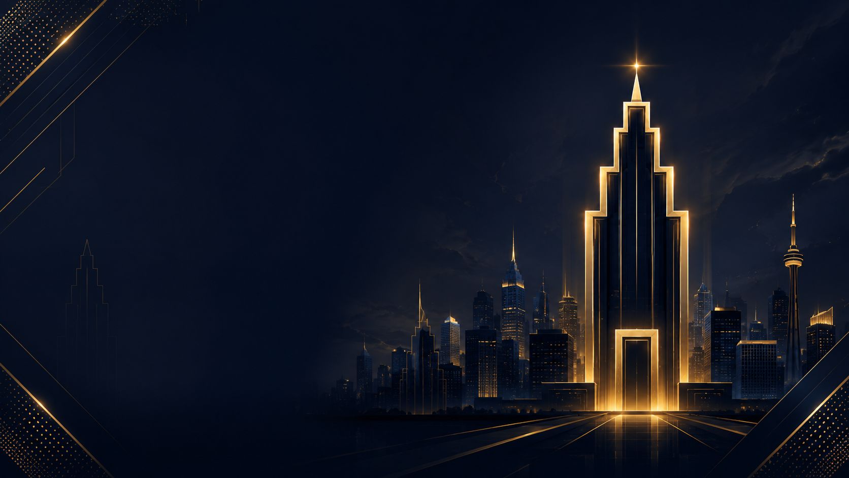 The Tower Casino skyscraper glowing over the night skyline